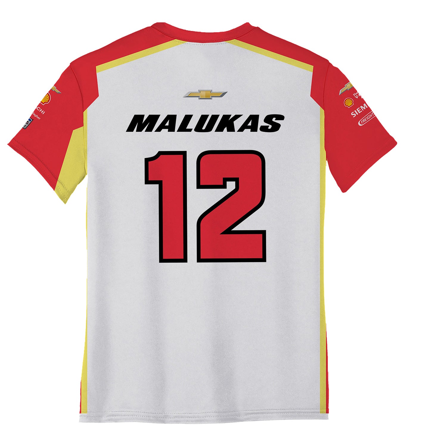 2026 David Malukas Verizon Youth Jersey In White - Back View