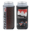 INDYCAR Slim Can Cooler in Black and Red - Front and Back View