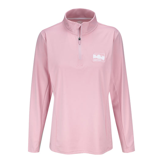 Ladies INDYCAR Flag & Anthem Performance Pullover in Pink - Front View