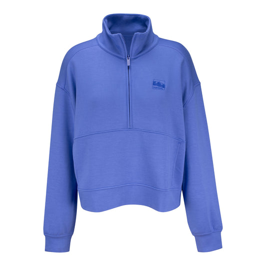 Ladies INDYCAR TravisMathew 1/4 Zip in Blue - Front View