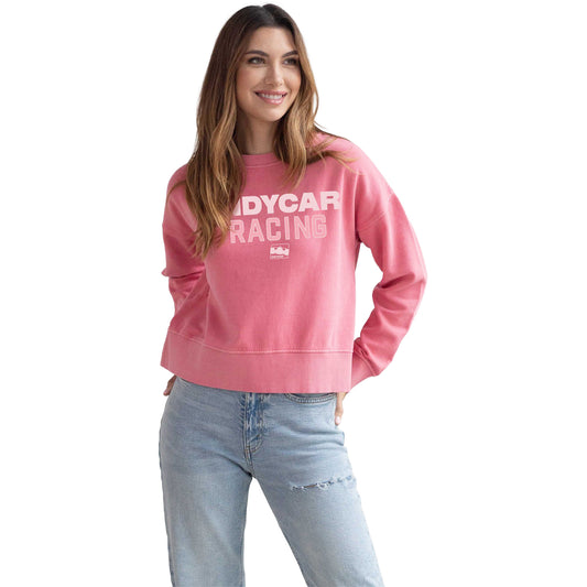 Ladies INDYCAR Malibu Crew Sweatshirt in Pink - Front view