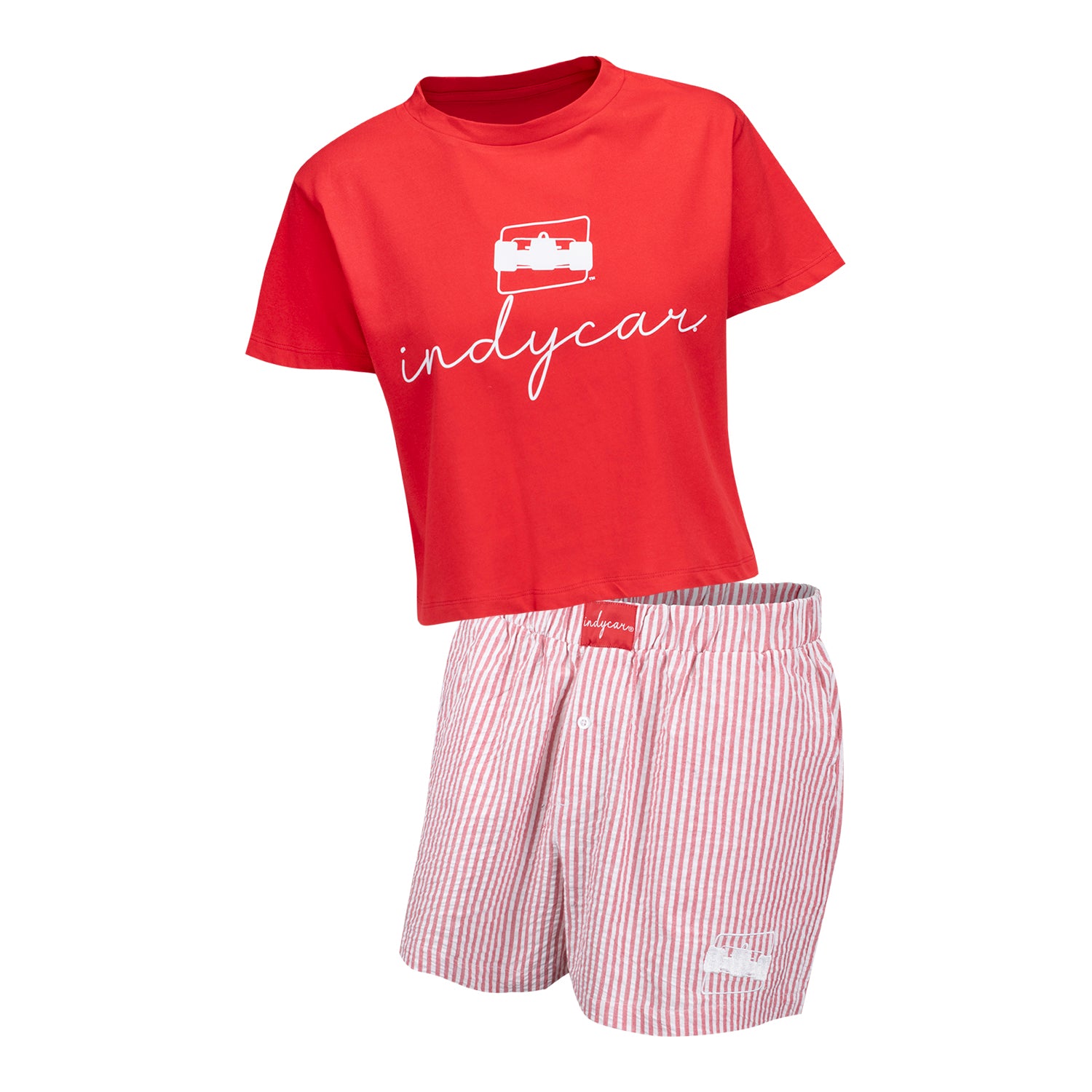 Ladies INDYCAR Copeland Sleep Shirt & Short Set - Front View