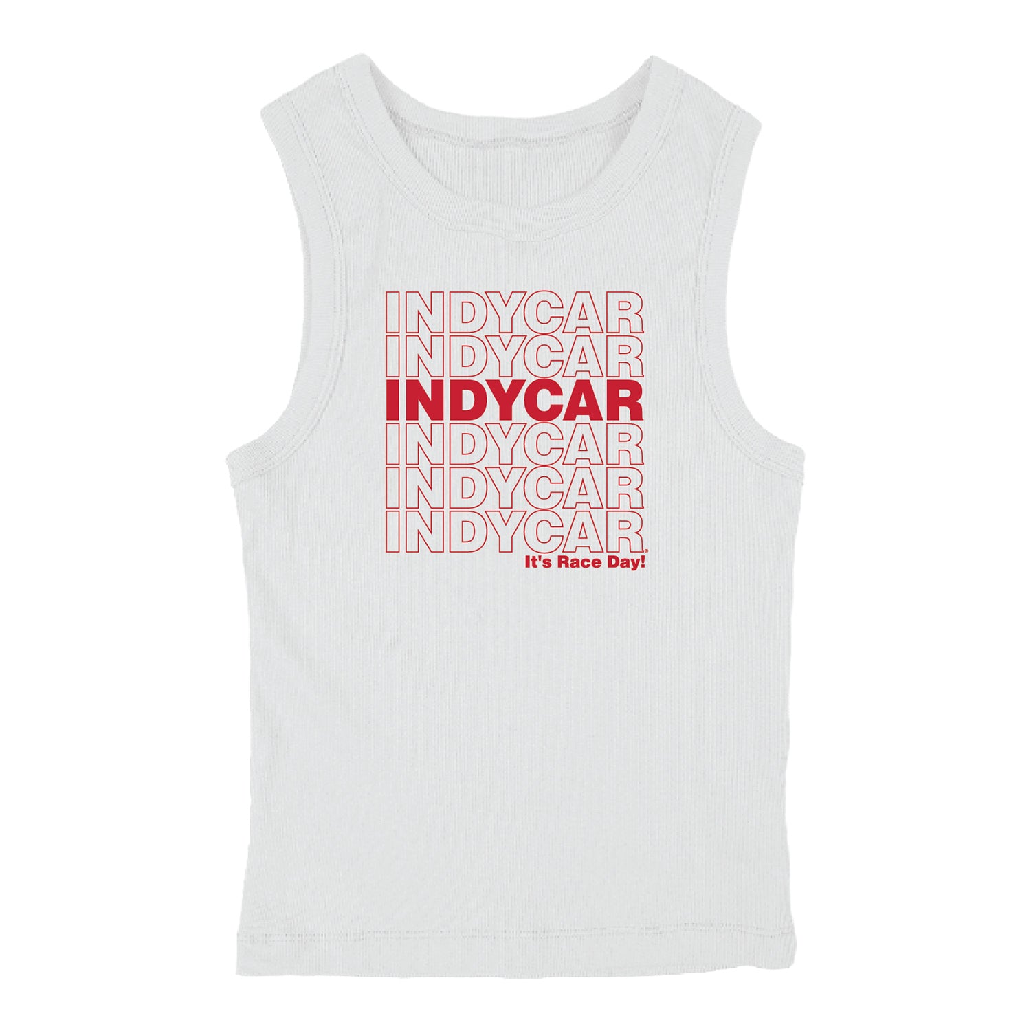 Ladies INDYCAR Race Day Tank in White - Front View