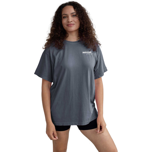 INDYCAR Ladies Sunday Love Band T-Shirt in Grey - Front View