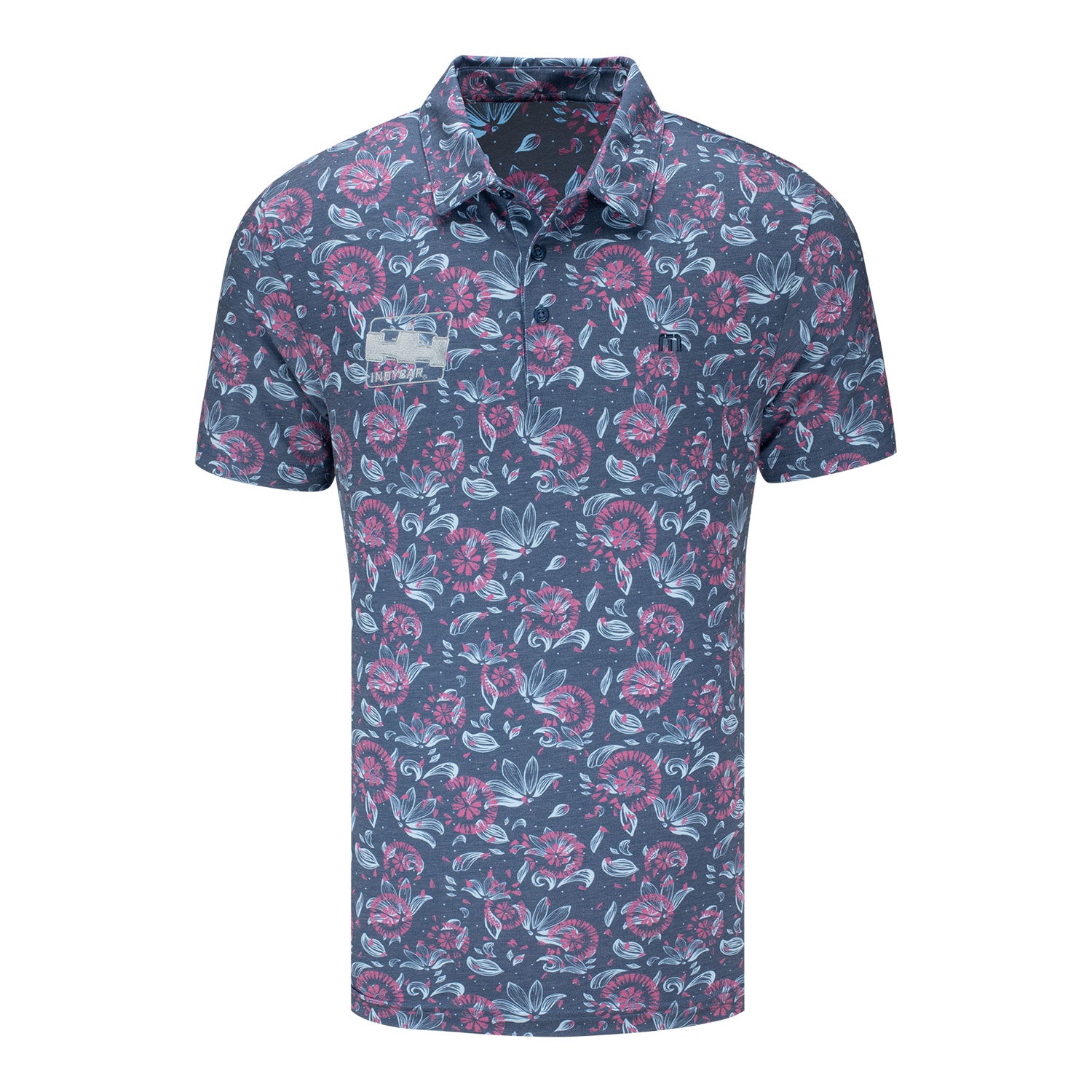TravisMathew Featherweight Flourish Polo in Blue - Front View