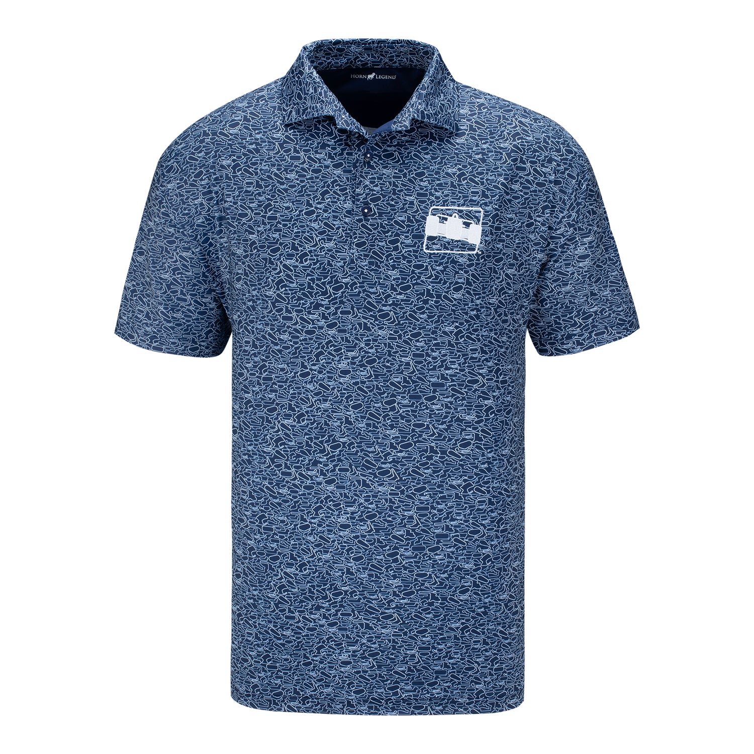 2026 INDYCAR Track Outline Polo in Blue - Front View