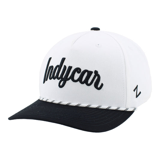 INDYCAR Script Apex Rope Hat in White - Front Left View