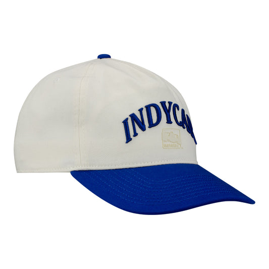 INDYCAR Debossed 5-Panel Hat in White - Front Right View
