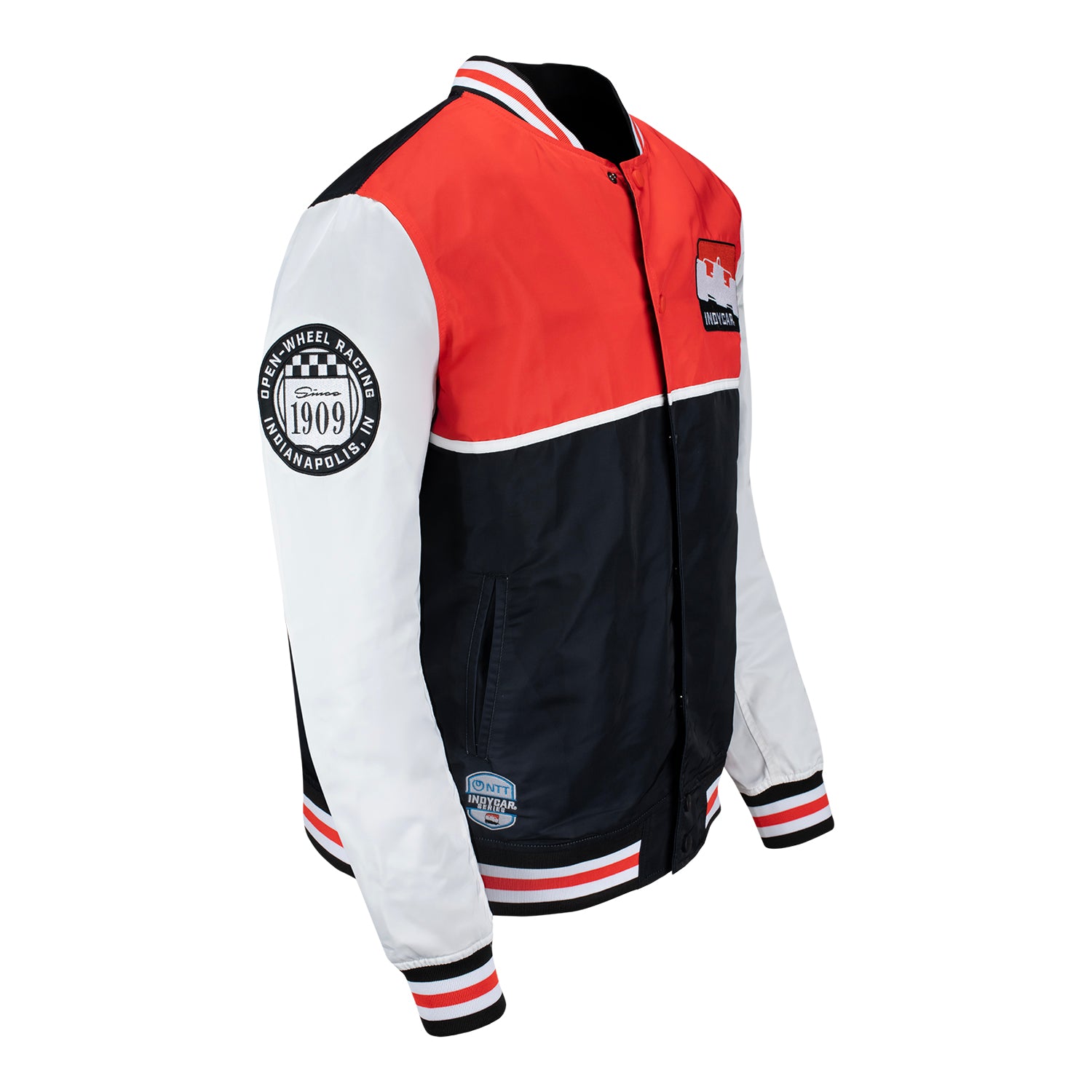 INDYCAR Homefield Bomber Jacket in Red - Front Right View