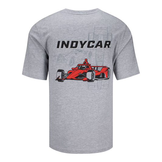 INDYCAR Blueprint Pembrooke T-Shirt in Grey - Back View