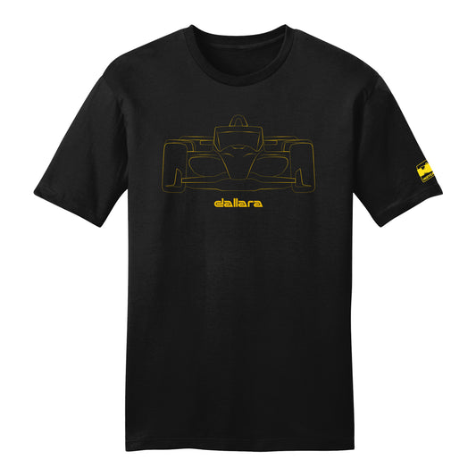Dallara Car Sketch T-Shirt in Black - Front View