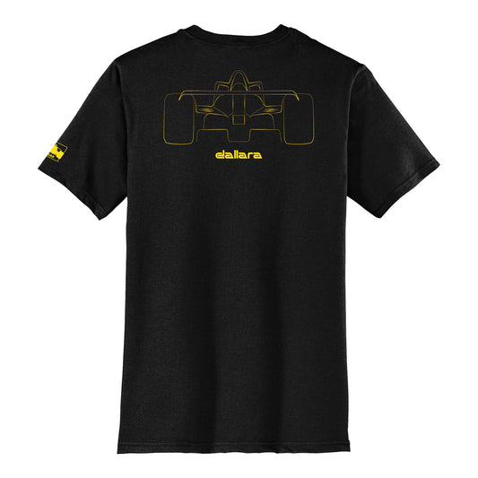 Dallara Car Sketch T-Shirt in Black - Back View