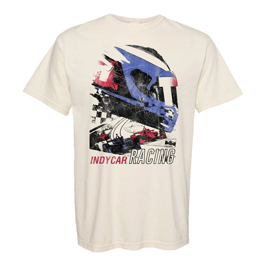 INDYCAR Helmet T-Shirt in White - Front View