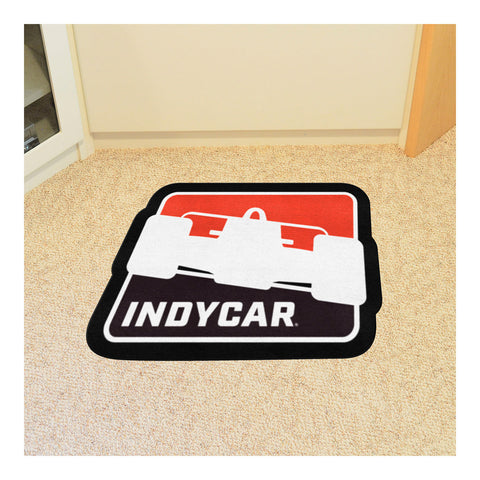 INDYCAR Mascot Mat in red, white, and black - lifestyle view