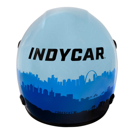 INDYCAR Mini Helmet in Blue - Back View