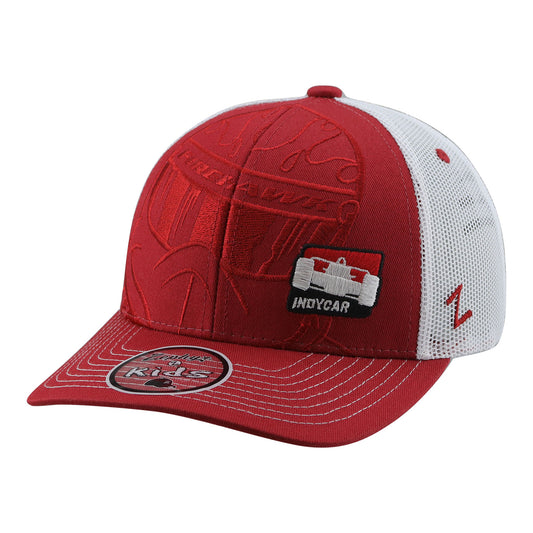 IndyCar Firehawk Youth Hat in red, front view