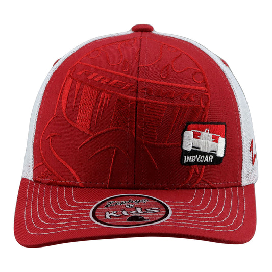 IndyCar Firehawk Youth Hat in red, front view