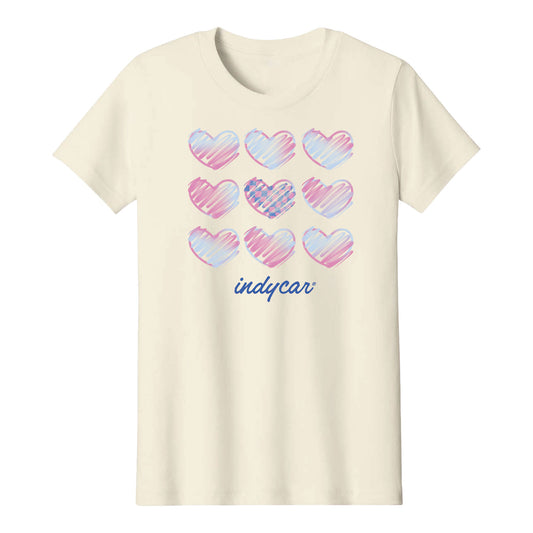 INDYCAR Heart Girls T-Shirt in White - Front View