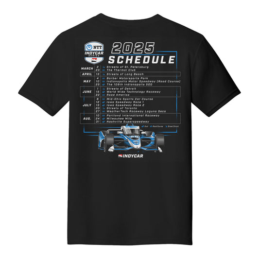 Youth 2025 NTT INDYCAR Series Schedule T-Shirt - Back View