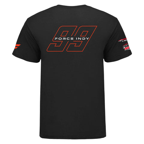 2022 Force Indy Racing 99 Shirt in Black - Back View