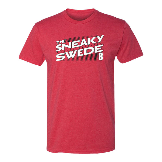 2022 Marcus Ericsson Sneaky Swede Shirt in Red - Front View