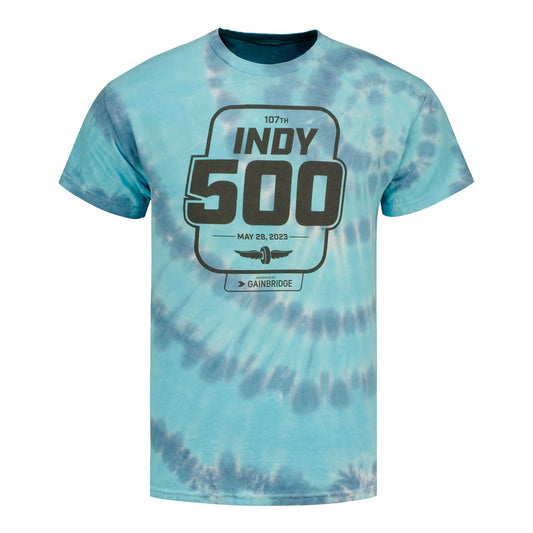 2023 Indianapolis 500 Tie Dye T-Shirt in Blue - Front View