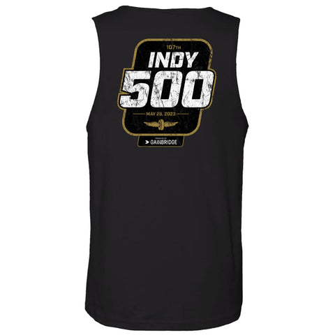 2023 Indianapolis 500 2-Sided Tank Top in black, back view