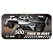 2023 Indy 500 License Plate in Black and White - Front View