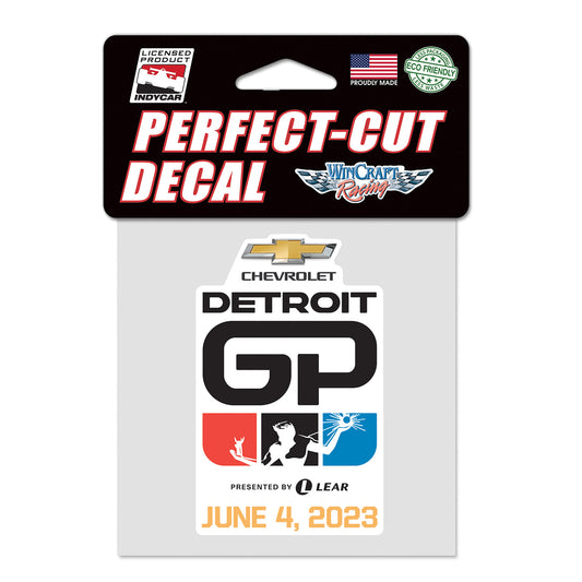 2023 Detroit Grand Prix Decal in white and black, front view
