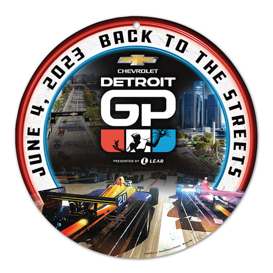 2023 Detroit Grand Prix Sign in multicolor, front view