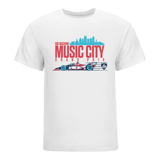 2022 Big Machine Music City Grand Prix Bridge Shirt in White - Front View