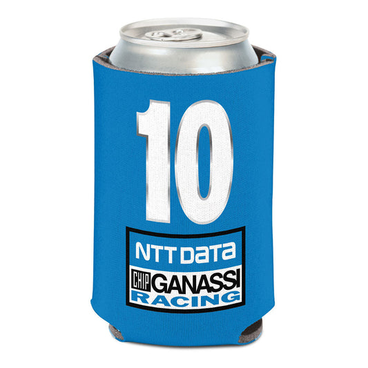 Alex Palou "10" NTT DATA Can Cooler in Blue - Front View