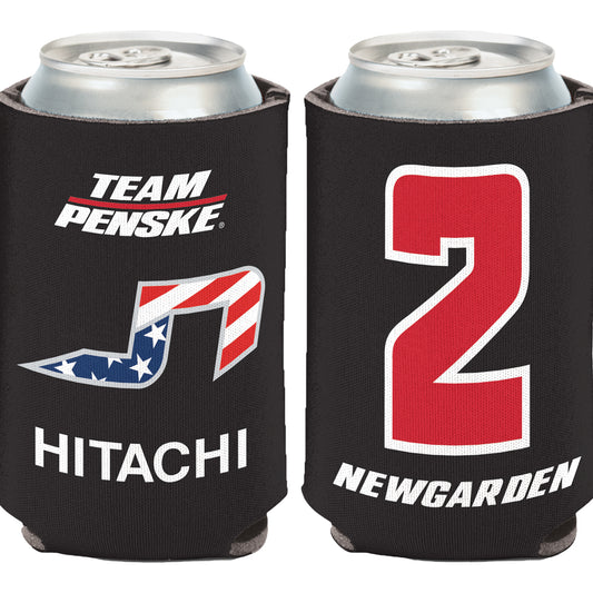 2022 Josef Newgarden Can Cooler in Black- Front & Back View