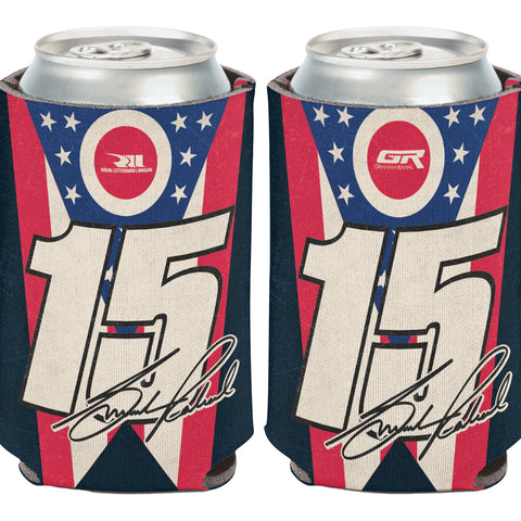 2022 Graham Rahal Can Cooler in Black- Front & Back View