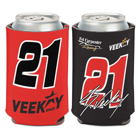 2022 Rinus Veekay Can Cooler in Red and Black - Front and Back View