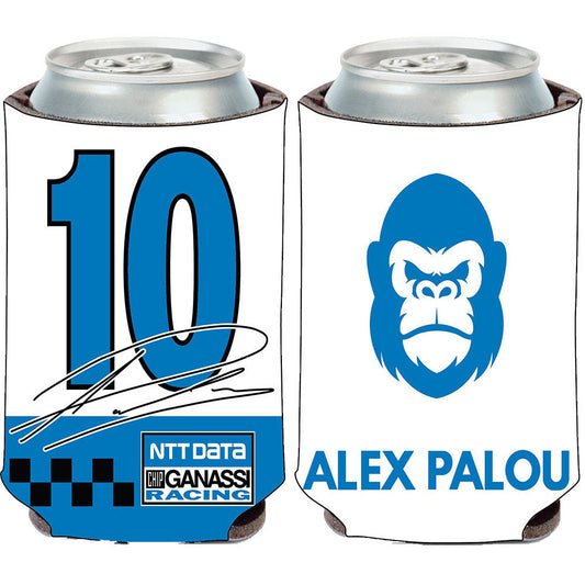 2022 Palou Can Cooler in Blue and White - Front and Back View