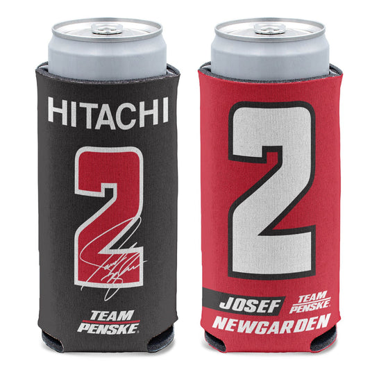 2023 Newgarden Slim Can Cooler in red and black, front and back view