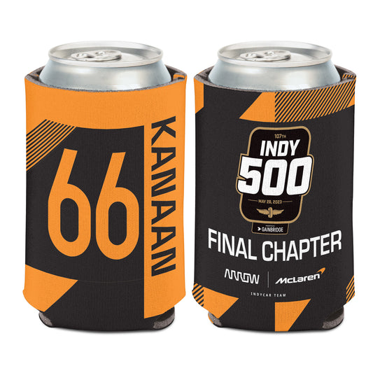 2023 Tony Kanaan Can Cooler in black and orange, front view