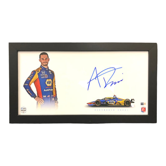 Products Alexander Rossi Autographed Framed Piece in Black- Front View