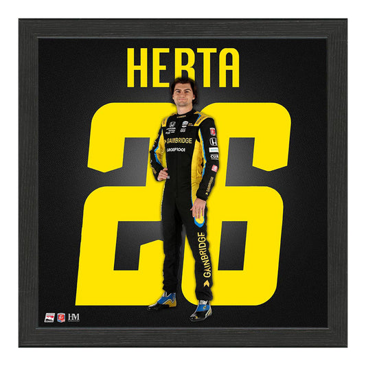 Colton Herta Impact Jersey Framed Piece in Black- Front View