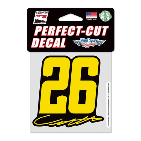 2022 Colton Herta Decal in Yellow - Front View