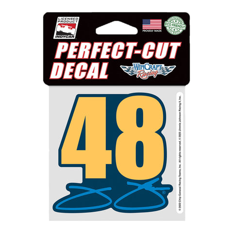 2022 Jimmy Johnson Decal in Blue and Yellow- Front View