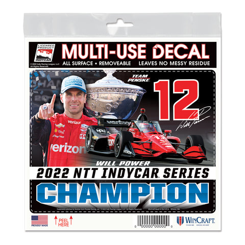 2022 NTT INDYCAR SERIES Champion Decal - Front View