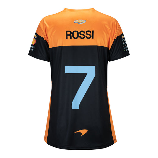 2023 Ladies Alexander Rossi Arrow Jersey in black and orange, back view