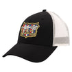 2022 Coyote Frayed Mesh Hat in Black and White - Front View