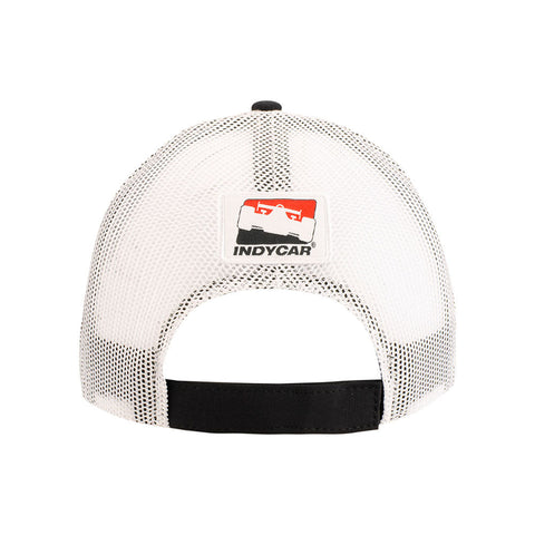 2022 Coyote Frayed Mesh Hat in Black and White - Back View