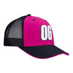 2023 Castroneves Personality Hat in black and pink, side view