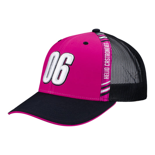 2023 Castroneves Personality Hat in black and pink, front view