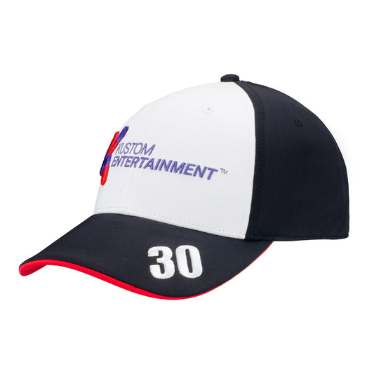 2023 Harvey Kustom Entertainment Hat in black and white, front view