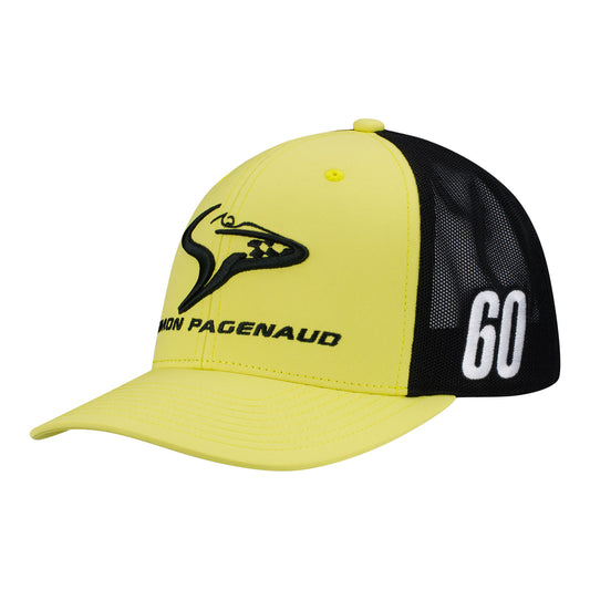 2023 Pagenaud Personal Logo Hat in yellow and black, front view